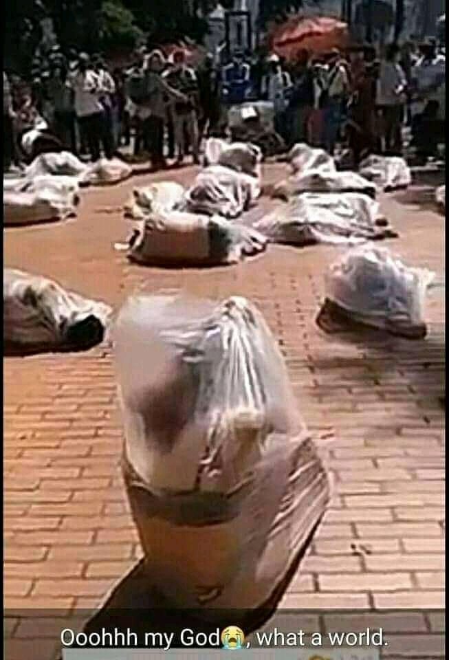 This are Christians tied in Afghanistan so that they can die slowly because they don't want to deny Jesus. The Christians are quiet. The best prayer 🙏 you can pray now is to break the zoo called Nigeria before it's too late. God I pray you break Nigeria let Biafrans go.