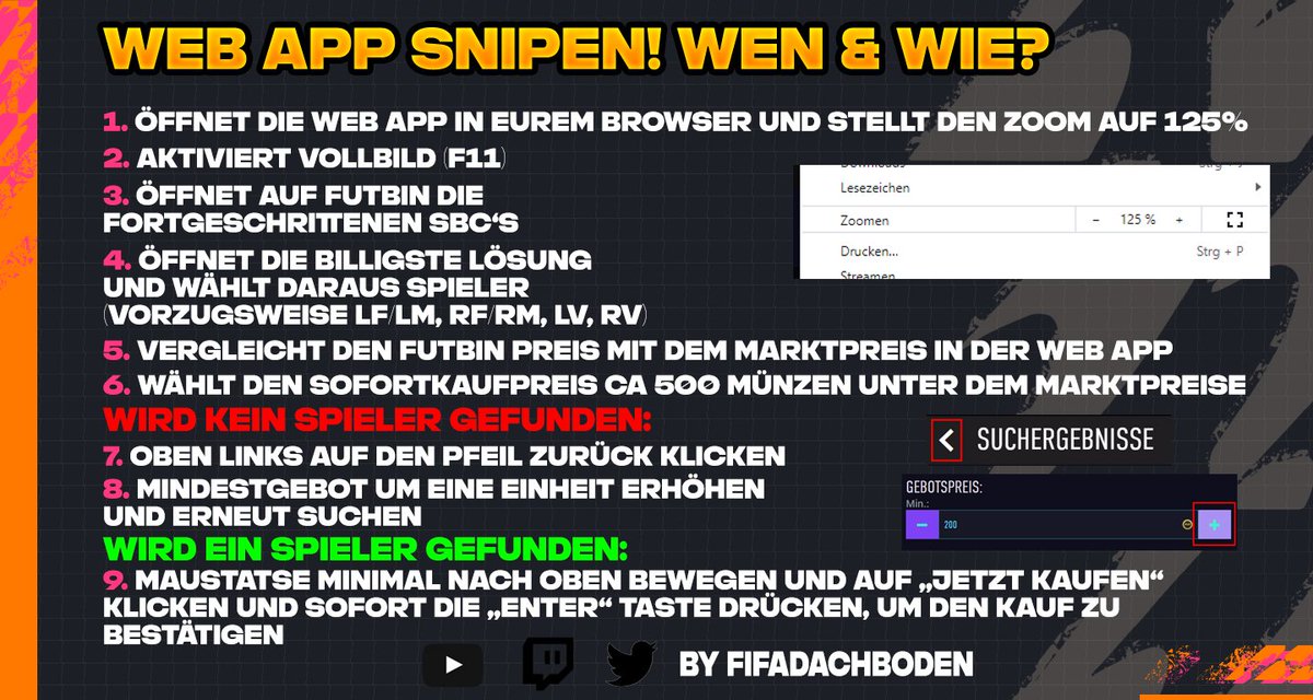 FifaDachbodenYT's tweet photo. Effektiv in der Web App snipen! 🟠
Am Anfang wohl DIE Trading Methode: Snipen.💸
Sehr effektiv und schnell, wenn man denn weiß, wie es richtig funktioniert 🤑
Bei Fragen oder Anmerkungen-> 💌
❤&🔄 sind nicht verboten.
#FIFA22 #Snipen #Trading https://t.co/9IIZeA1ptr