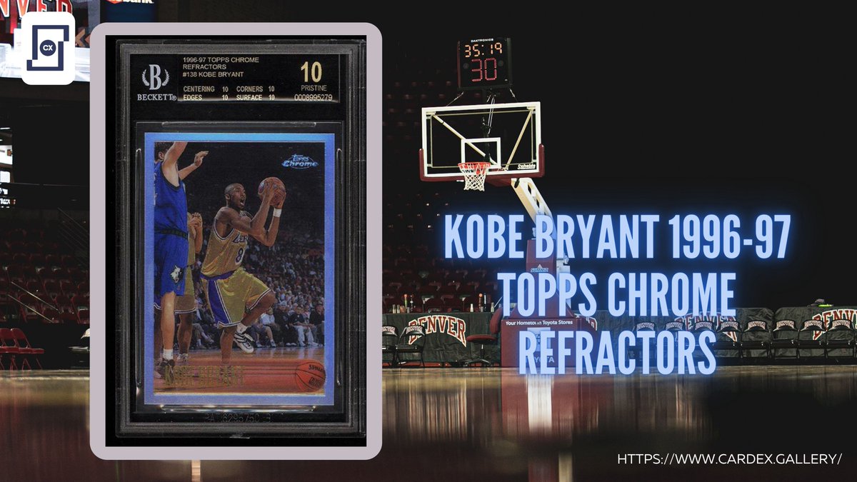 The Kobe Bryant 1996-97 Topps Chrome Refractors BGS PRISTINE/Black Label 10 s one of just two makes in the world and qualified for a prestigious "black label" recognition. This is the most expensive basketball card ever sold.

bit.ly/2XzNizn