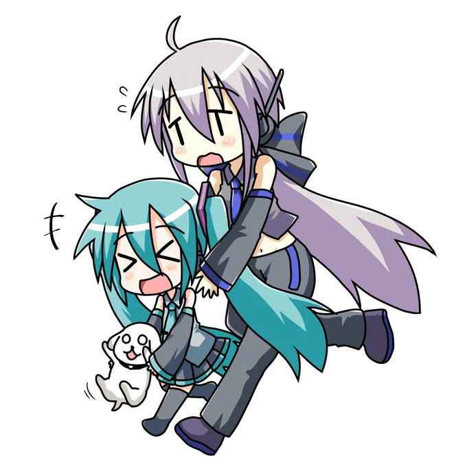 リハビリちびミクさんとハクねーさんとハモ(゜□、゜) 