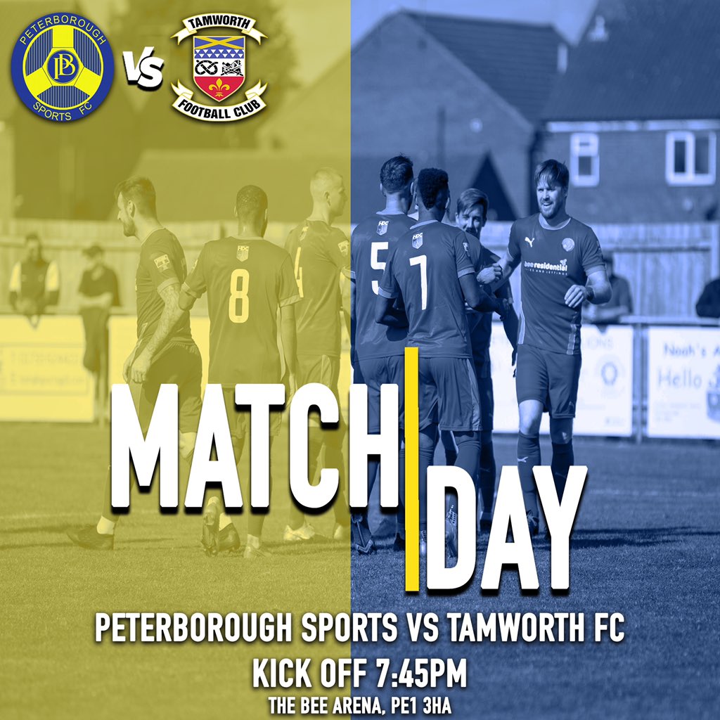 🚨MATCH DAY🚨

We’re under the lights tonight as we host 3rd placed <a href="/tamworthfc/">Tamworth Football Club</a>! 

⏰7:45pm KO 
🏠The Bee Arena, PE1 3HA

🍺Turbines Tavern open 18:00

💷 £10 Adults, 
💷 £7 Over 60’s 
💷 Students &amp; 13-17 £3
💳 Entry to game available in bar
🆓 U13s 

#PSLFC