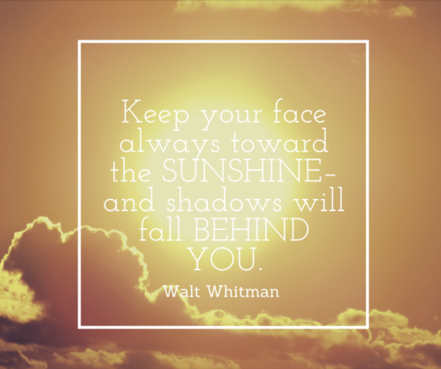 webstrweb's tweet image. Keep your face always toward the SUNSHINE–and shadows will fall BEHIND YOU.

- Walt Whitman -
#webstr #quote #quotes #quoteoftheday