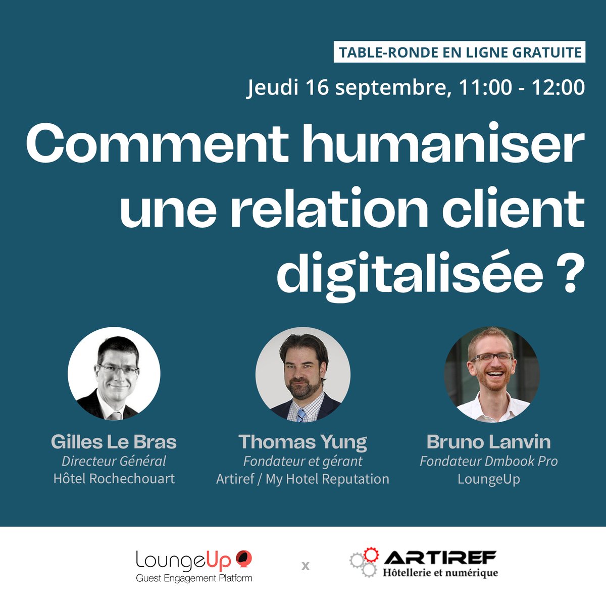 Comment humaniser la relation client digitalisée ? <a href="/loungeup/">D-EDGE CRM – Formerly LoungeUp</a> 
Un top webinaire, ce jeudi 16 septembre à 11h
artiref.com/trucs-et-astuc…
avec <a href="/loungeup/">D-EDGE CRM – Formerly LoungeUp</a> @lanvinbruno <a href="/mathieupollet/">Mathieu Pollet</a> <a href="/gilleslebras/">Gilleslebras</a>