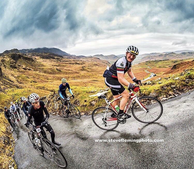 Strike the pose!
Hardknott Pass, Fred Whitton Challenge. 
<a href="/fred_whitton/">Saddleback Fred Whitton Challenge</a> 
#cycling #hardknottpass #fredwhittonchallenge #cumbria #lakedistrict #cyclingclimbs