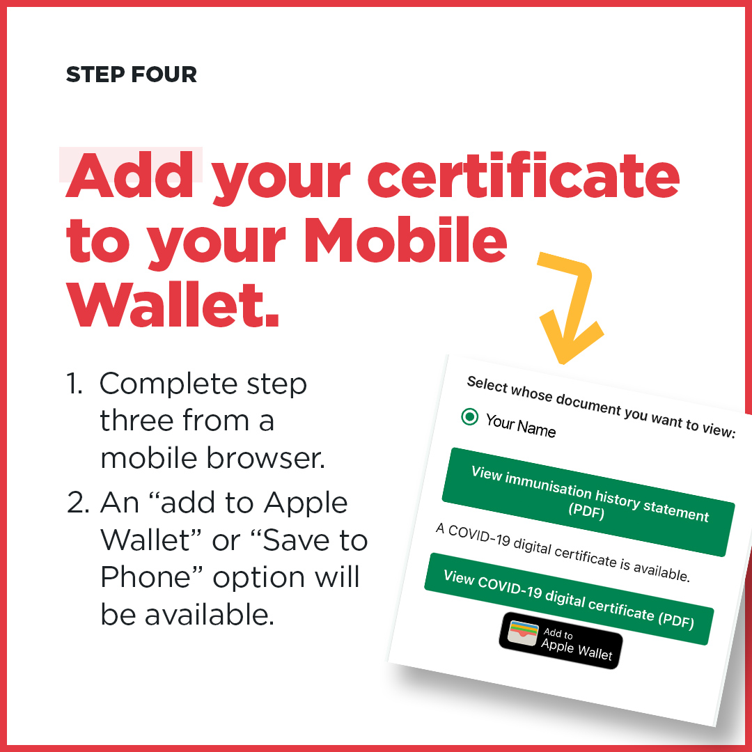 If you’ve been fully vaccinated you should have a certificate that you can add to your mobile wallet. The easiest way to get it is online through the MyGov site.

Vaccinations are our ticket out of lockdowns. Let’s get it done, Australia.