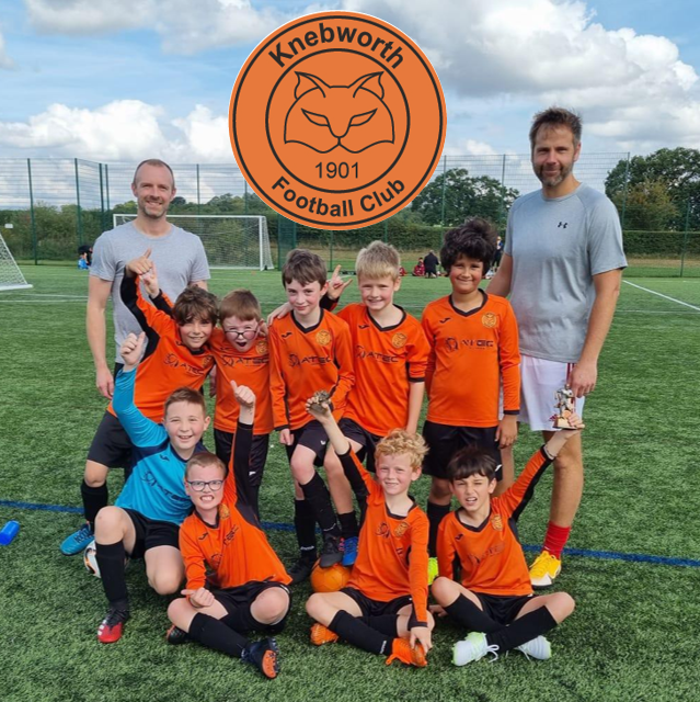 KnebFC's tweet photo. Super Leopards in action! 
The U9 Leopards were on superb form at the weekend (Saturday 11 September 2021) in a thrilling fixture against Welwyn Pegasus Navys. 
ATEC Electrical player of the match: TM 
🧡⚽
#Knebworth #YouthFootball #Development #Learning #Fun #Friendship https://t.co/vJg5Waj5DR
