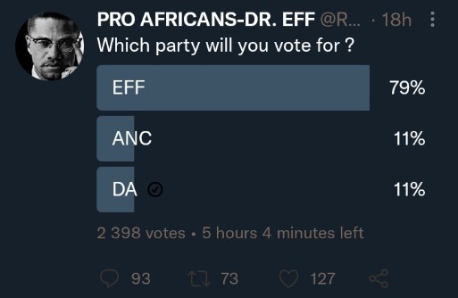 Mr_Handsome_ZA's tweet photo. Congratulations to Mr @Julius_S_Malema for winning twitter elections, we will be voting again on the 1st of November for a "xenophobic" candidate.
Illegal immigrants must leave South Africa and we want reduction of the legal ones, we want a pro South African leader. #EFFisDead https://t.co/wDbUXVu8q1