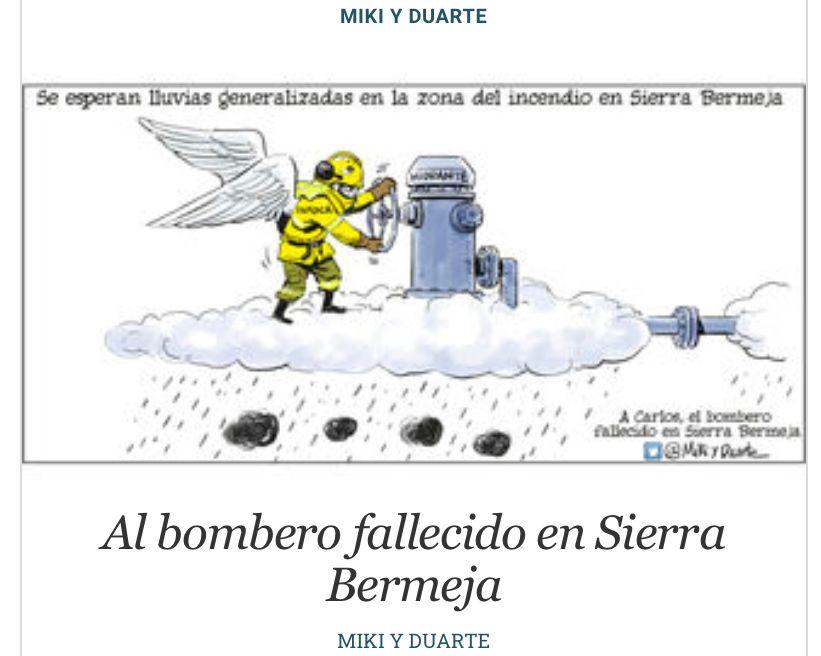 Plan_INFOCA's tweet image. Hoy a las 6.45 horas, cuando se controló el #IFBermeja lo primero fue pensar en ti, compañero. Pero vemos que no fuimos los únicos. @MikiyDuarte

CARLOS MARTÍNEZ HARO, BOMBERO FORESTAL.