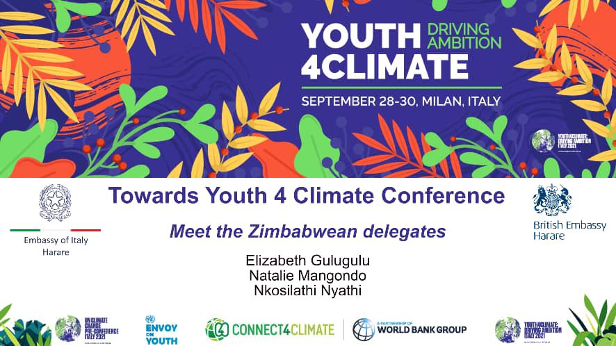 Young people bring amazing ideas + fresh perspectives to the table, it's incumbent upon world leaders to amplify youth voices 📢  and implement their thoughtful proposals! 

Meet the 3 Zimbabweans that will be attending #Youth4Climate in Milan 🇮🇹  #DrivingAmbition #COP26