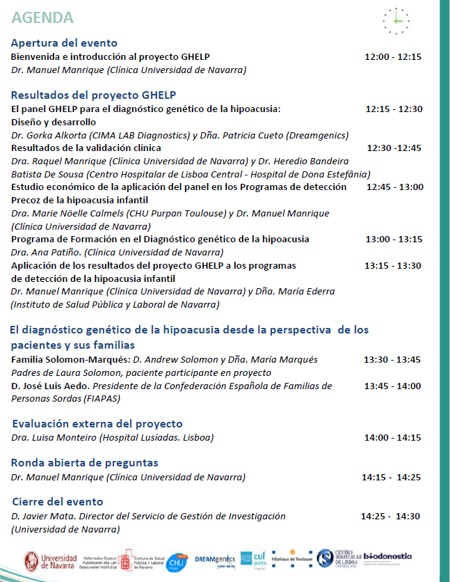 Ghelp6's tweet photo. 👉🇪🇸 El 24 de septiembre tienes una cita con nosotros en el evento virtual: La detección precoz de la hipoacusia infantil a través de herramientas genómicas de diagnóstico: Resultados del proyecto GHELP 
Inscripciones: https://t.co/JFuRefMC2X   
Acceso: https://t.co/3PmMBOb4aI https://t.co/FPsTTbEyyq