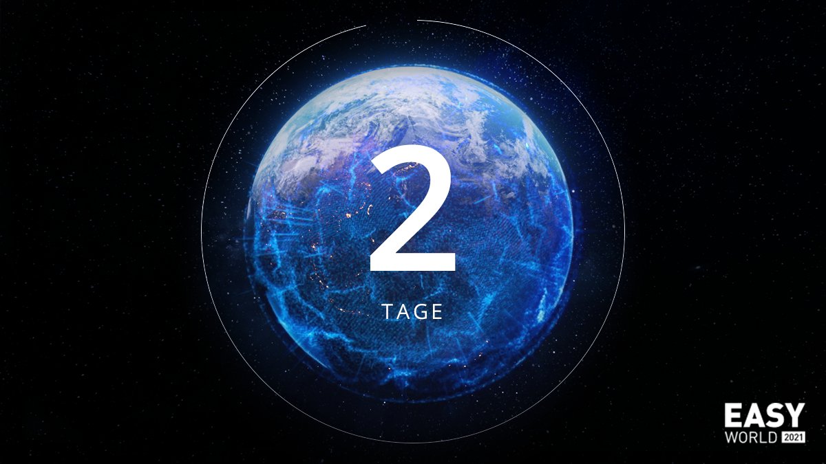 Es sind nur noch knapp zwei Tage bis zum Mega-Event-Highlight der DACH Region 2021. Lassen Sie sich auf ein Abenteuer in der Welt der Digitalisierung ein.
Jetzt noch schnell anmelden und eigene Agenda zusammen klicken
👉bit.ly/3h7kLZ6 👈
#EASYWORLD #hostedwithLOVE