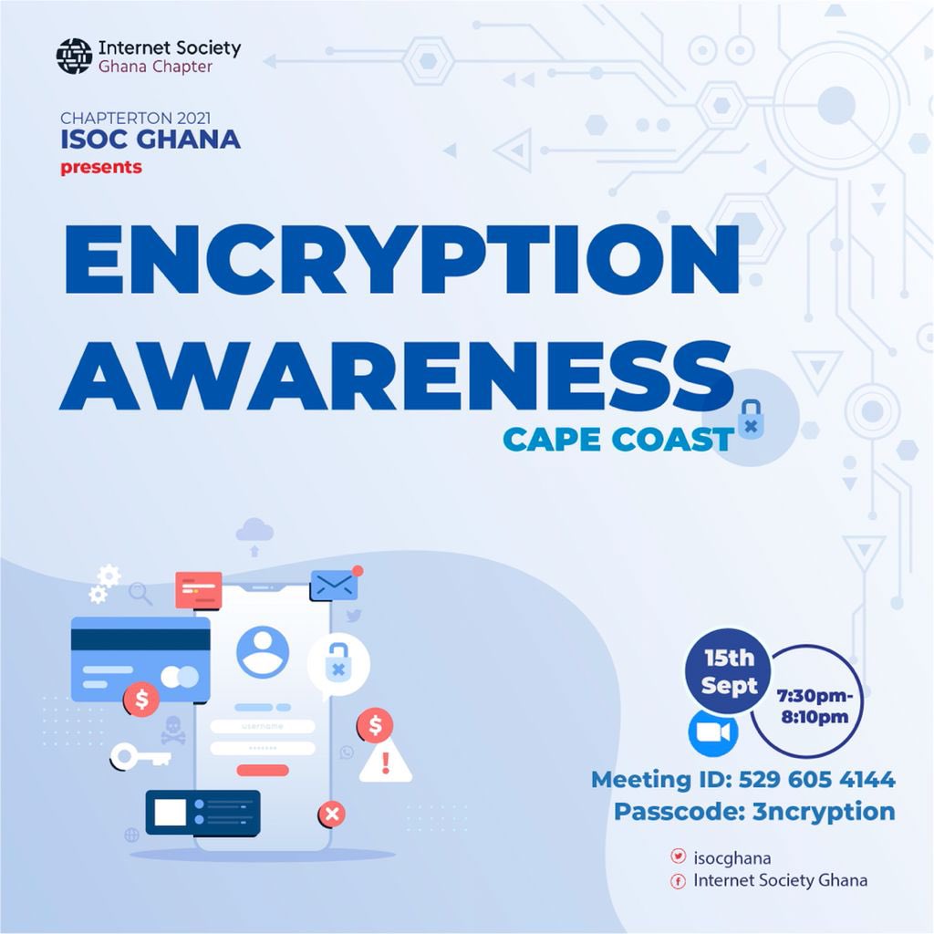 isocghana's tweet photo. Encryption Awareness in Cape Coast , 🇬🇭

Join the community, get involved with internet safety 🔐. 

#ISOC #Encryption #CapeCoast https://t.co/weBe1IdvZB