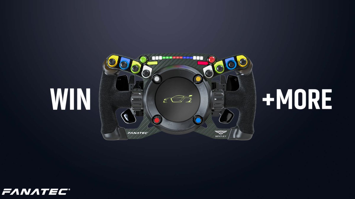 fanatec's tweet image. Did you know you can actually win a Fanatec Podium Bentley GT3 Steering Wheel? You can, and you should give it a go. Click the link: 

bentley.sro-esports.com
 
@BentleyMotors @AKEsportsIT @Mobil1TheGrid
 
#beACC #AssettoCorsaCompetizione #Bentley #BringTheThunder