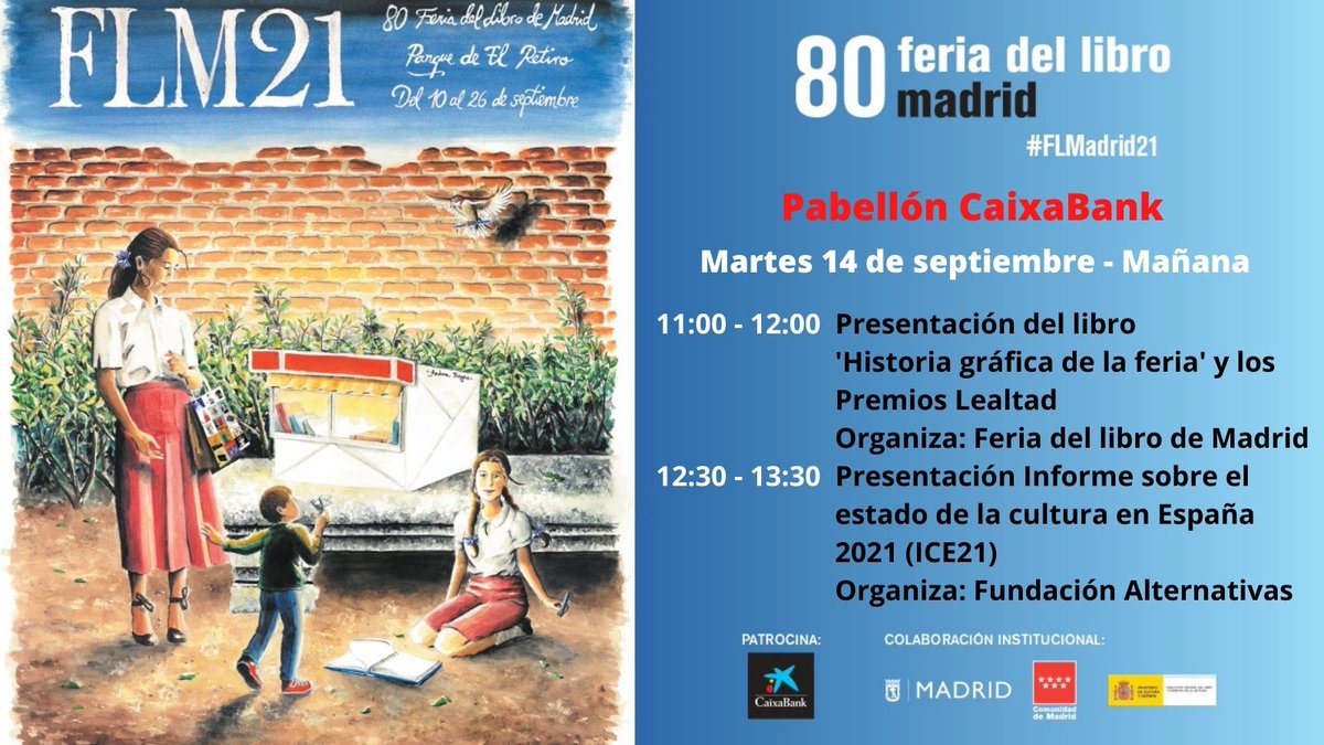 FLMadrid's tweet photo. ¡¡Buenos días!! ☔️⛅️
#FLMadrid21 #laferiadelreencuentro🤗📚 #Libros #escritores #escritoras #librerías #distribuidoras #editoriales #booksfair #programaciónferia #Septiembre #Madrid https://t.co/JeRHSmnjV6