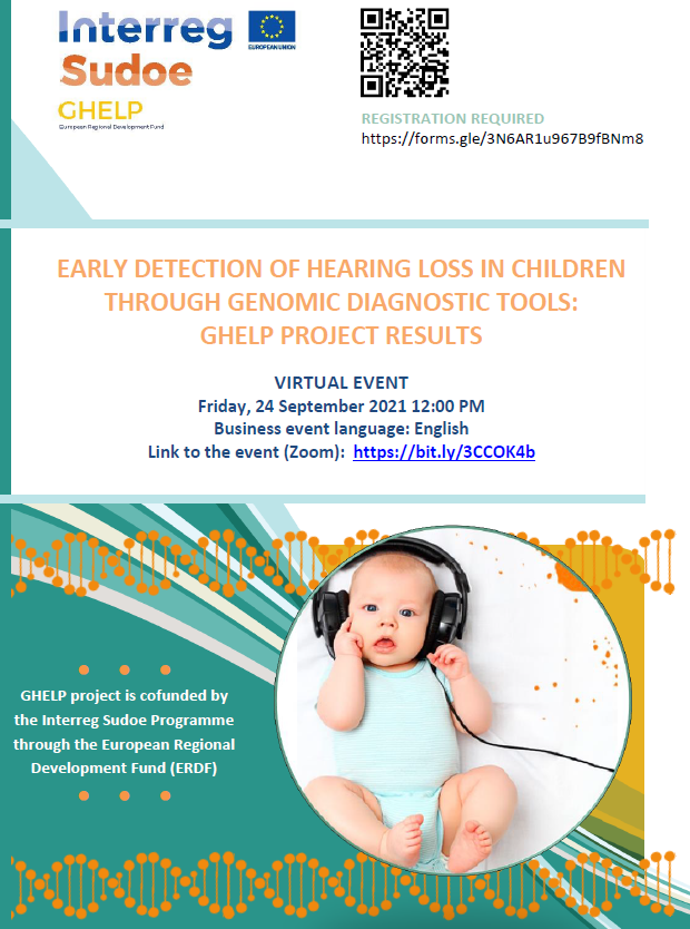 Ghelp6's tweet photo. 👉🇬🇧 On 24 September you have an appointment with us in the virtual event: Early detection of hearing loss in children through genomic diagnostic tools: GHELP project results 
Registration: https://t.co/JFuRefMC2X   
Access: https://t.co/3PmMBOb4aI https://t.co/iehfktr4my