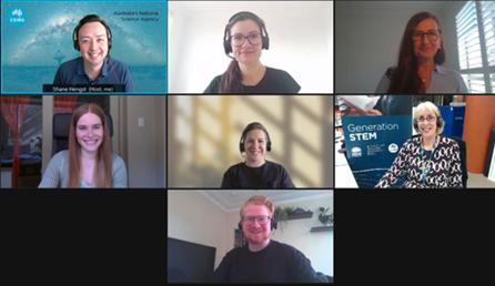 CSIRO's tweet photo. ⁣We hosted a virtual discussion for students with @flyWSA. Lyn Osbourne, @WoottonRenee and Corey Stewart delivered inspirational presentations on STEM career pathways. Students described the future of STEM as innovative and exciting!
⠀
#GenerationSTEM #WithSTEMYouCan https://t.co/1jfYbocRAp