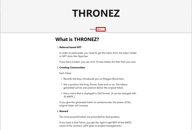 THRONEZ__NFT's tweet photo. How to mint for Free. https://t.co/Dnp72MD6KX