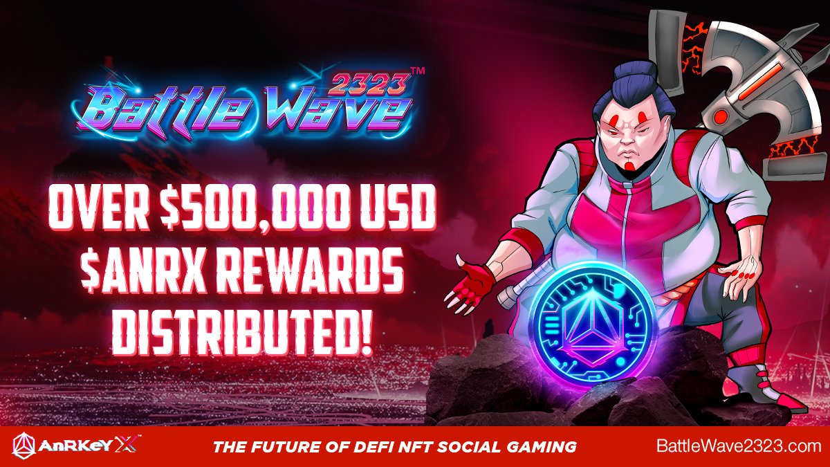 🔥 Since the first game of Battle Wave 2323 we have SMASHED new all time highs for REWARDS, #APY and GAME #TVL! 

✅ OVER $500,000 USD in $ANRX rewards distributed! 

✅ OVER 200,000% APY Generated

✅ OVER $5,000,000 in game TVL! 

#PlaytoEarn HERE! anrkeyx.com/3zwr66Y