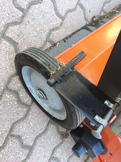 FarmShow's tweet photo. Earl Line wasn’t getting the results he wanted from his Husqvarna DT22 dethatcher so he made several modifications, including a hitch to tow it behind his riding mower. #mower #dethatcher #tow #hitch #towbehind https://t.co/sR4eXFK3mN https://t.co/aeVqJap6M3