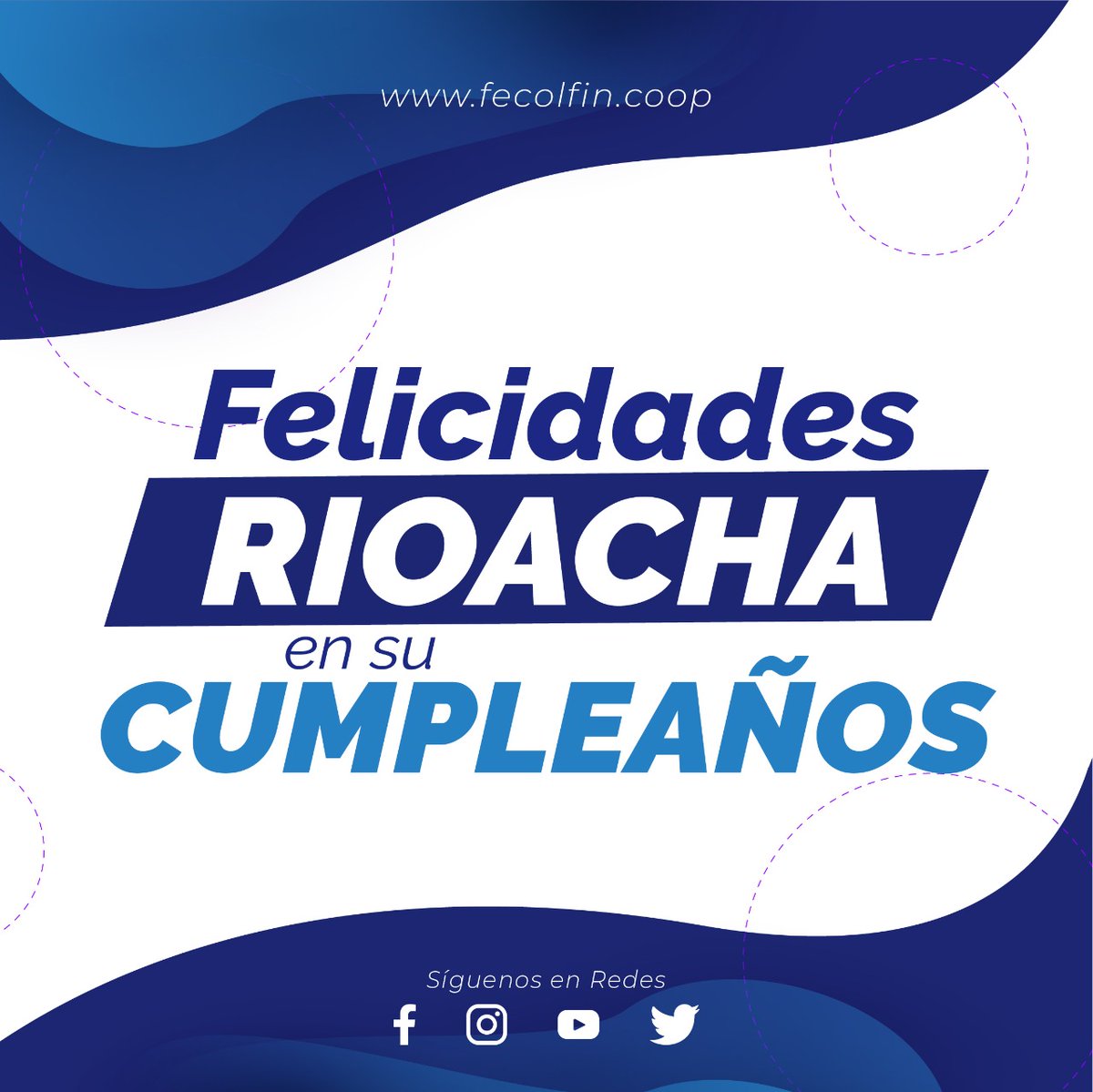 fecolfin's tweet photo. Feliz Cumpleaños Rioacha.
#InformateFecolfin  #FecolfinEsInnova #FecolfinEsTecnologia
Síguenos en las redes sociales y dale me gusta para que nuestra comunidad siga creciendo. https://t.co/vnz7s2DGTM