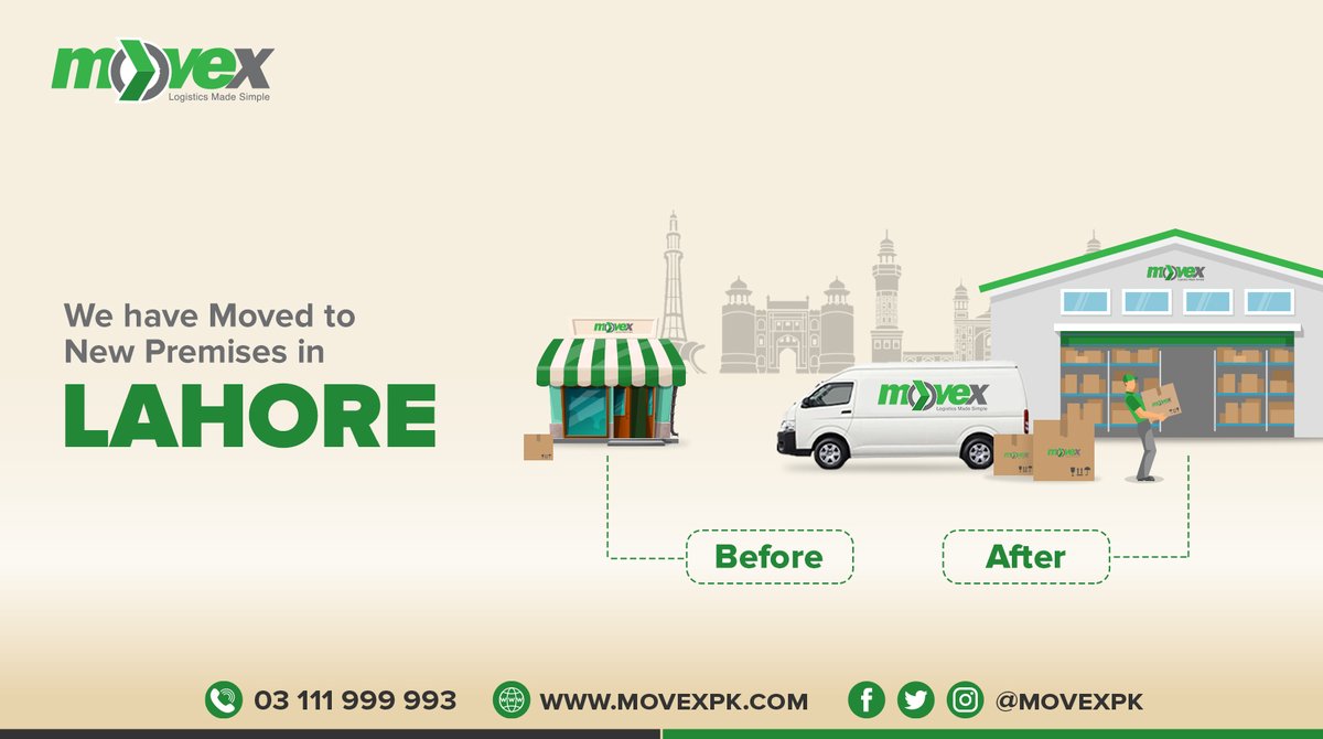 We have shifted our Lahore premises to a bigger and ideally placed location. We are better placed and better equipped to handle large volumes and to cater all kind of logistics' requirements of our customers.

#MOVEX #Contactlessdelivery #Deliveryservice #ecommerce #logistics