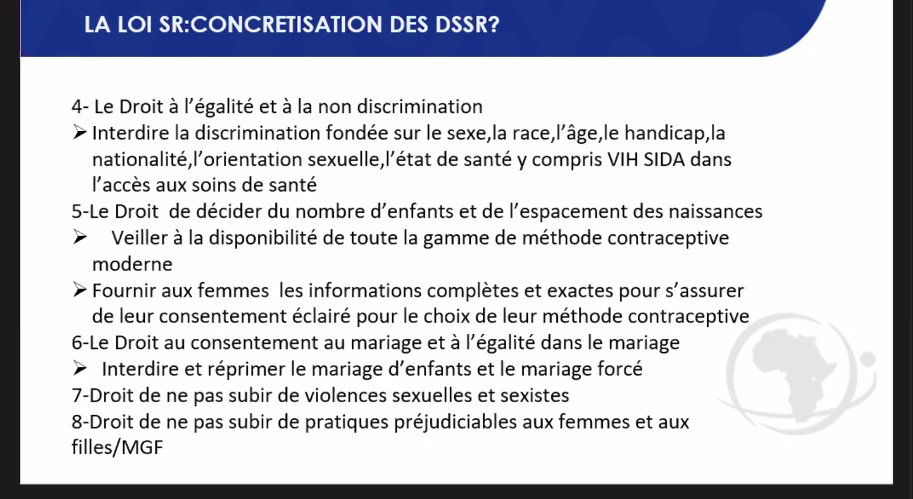 Les obligations législatives en matière de Droits en Santé Sexuelle et Reproductive (#DSSR)