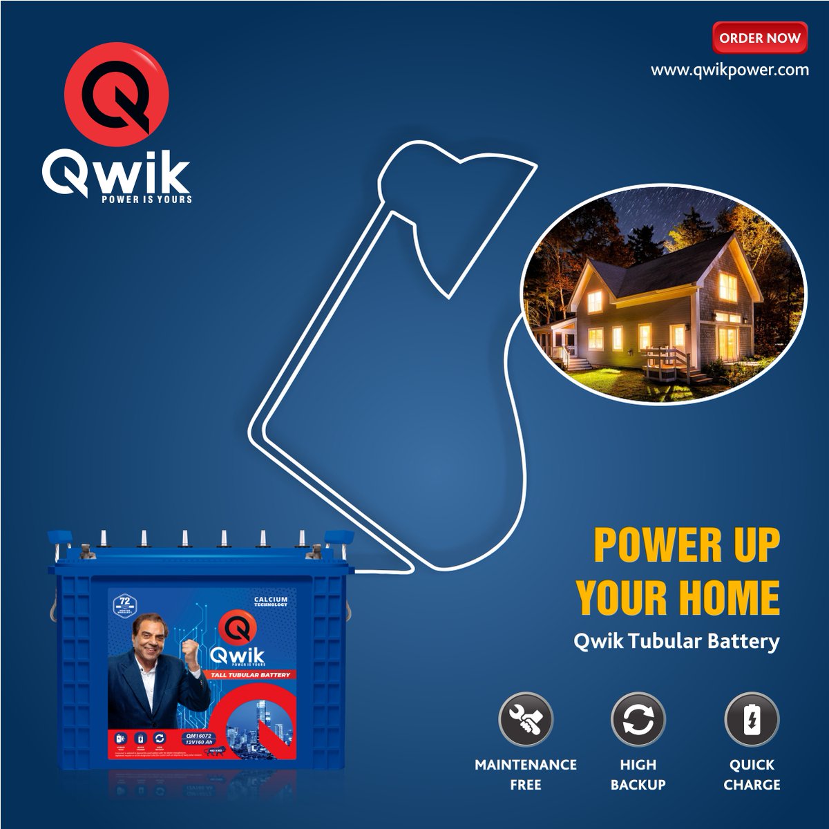 Power up Your Home use our best Qwik Tubular battery.It gives More Lighting,Maintenancefree,Highbackup and Quickcharge.
Know More:
qwikpower.com
#battery #qwikbattery #tubularbattery #batterysafety #maintenancefree #highbackup #quickcharge  #batterydealer