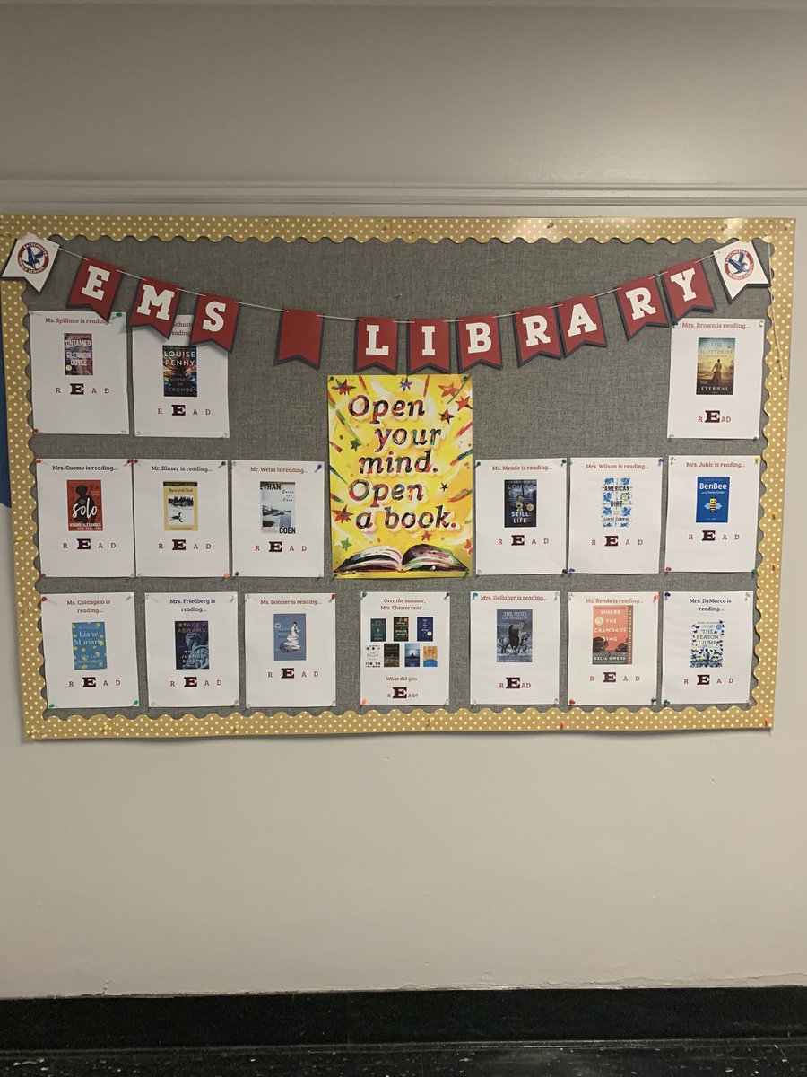Independent reading doesn’t end with summer!  Eastchester Middle School teachers and staff share their current book pics!