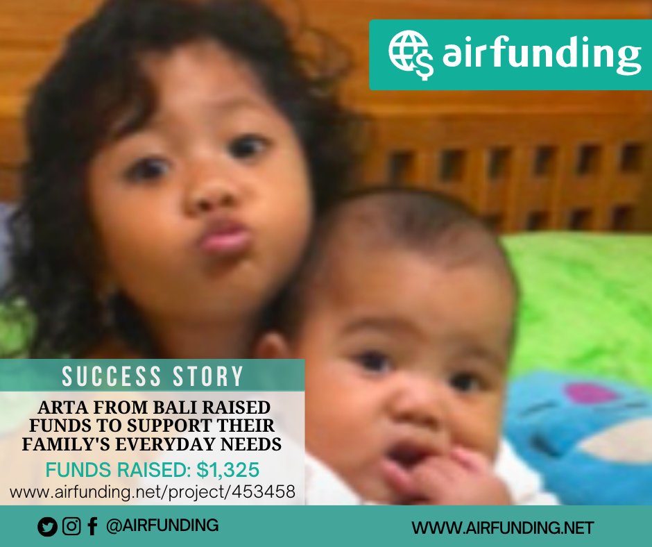@Airfunding Success Story: Arta raised $1,325 to support his family during the pandemic. ow.ly/kEbg50G9oiO AIRFUNDING, HELPING EVERYONE WITH EVERYONE! #airfunding #airfundinghelps #chaseyourdreamsithairfunding #airfundingcares #airfundingindonesia ow.ly/elGu50G9oiP