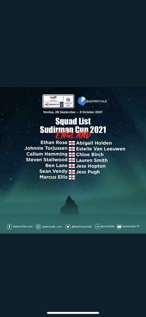 Heading to Sudirman Cup.  First time as part of the England Senior Team 😀
<a href="/BadmintonEnglnd/">Badminton England</a> <a href="/SportsAid/">SportsEAid</a> <a href="/gllsf/">GLL Sport Foundation</a> <a href="/EntainGroup/">Entain</a> <a href="/karakaluk/">Karakal.com</a> <a href="/CynergiCleaning/">Cynergi Cleaning</a>