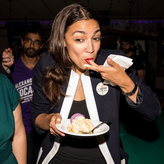 DailyParodian's tweet photo. BREAKING NEWS: @AOC Ocasio-Cortez Sends Political Message With 'Feed the Hungry' Gown at Las Vegas All-You-Can-Eat Buffet #FakeNews #Parodian https://t.co/FLuAM3opYF https://t.co/S5y96Cs9Ym