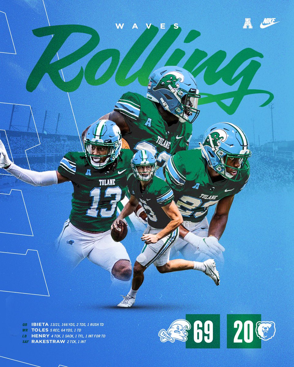 GreenWaveFB's tweet photo. The Wave is rolling! 🌊 https://t.co/H8w5kuO6L6