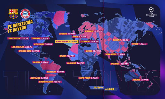BarceloneFC237's tweet photo. 📍𝙅𝙊𝙐𝙍 𝘿𝙀 𝙈𝘼𝙏𝘾𝙃

⚽ #BarçaBayern 

🏆 @ChampionsLeague

⏰ 20h depuis le CAMEROUN 🇨🇲 

🏟  Camp Nou

🔵🔴 #ForçaBarça #Barça237 https://t.co/2E7nfIkP9m
