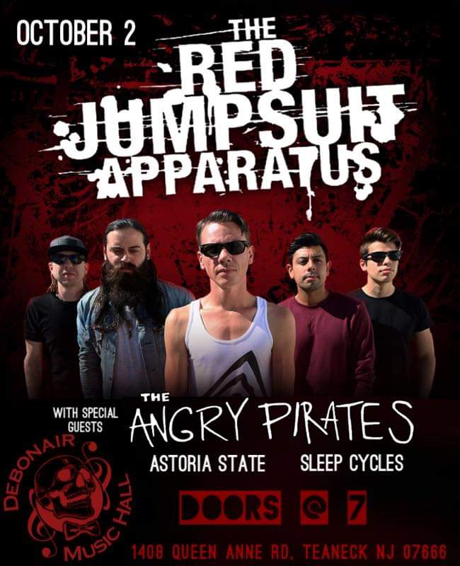 OCTOBER 2nd we will be at @DebonairMusicNJ opening for @redjumpsuit for their 15th anniversary tour of ‘Don’t You Fake It’!!!! Beyond excited for this one COME OUT AND PARTY 🏴‍☠️ #theangrypirates #redjumpsuitapparatus #debonairmusichall #arg