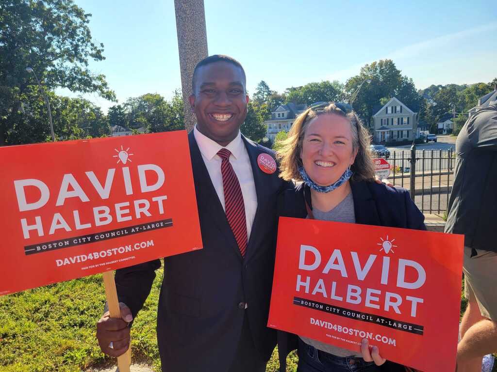votehalbert's tweet photo. Then, we spoke with voters at Holy Name Parish in #WRox — and I was so happy to get to see D6 candidate @hicks4district6 & fellow at-large candidates @said4boston @NickTVance and @jonforboston! #bospoli https://t.co/o2B1c9COC6