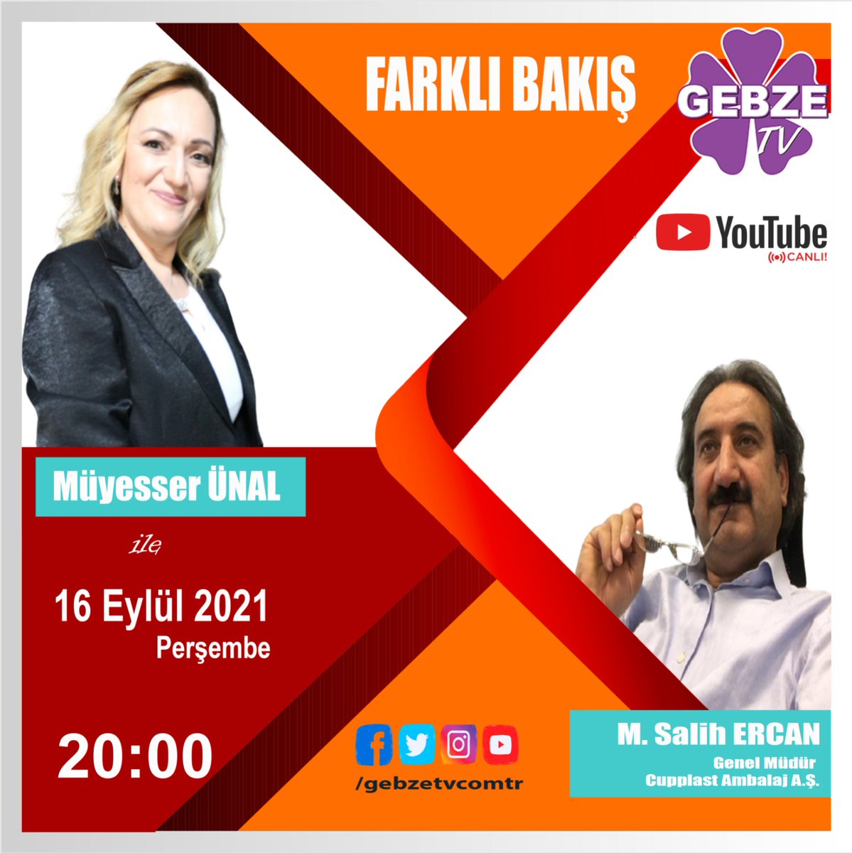 gebzetvcomtr's tweet photo. Bizi Youtube kanalımızdan takip edebilirsiniz.
@muyesser2018 @kocaelidebugun @gazetekbugun @gebzetvcomtr 
#gebzetv #gündem #farklıbakış #müyesserünal
#perşembe #salihercan #cuupplast #CupplastAmbalaj https://t.co/TK33rlBDob