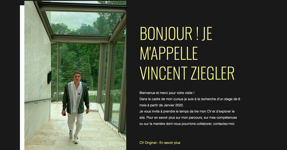 vinzente68's tweet photo. Hello, 

Étant en recherche de stage pour une durée de 6 mois à compter de Janvier, je me permets de poster mon site internet présentant mon Cv. 

N’hésitez pas à me dire ce que vous en pensez et merci d’avance pour les partages 🙏🏼🙏🏼

https://t.co/xXo1DZilqF https://t.co/QHF5dbjRvu