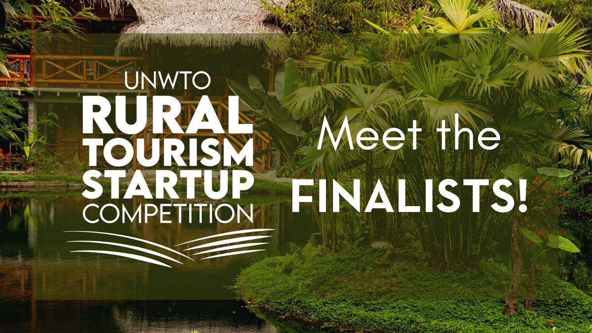 UNWTO's tweet photo. 🤩The finalists of the Global #RuralTourism Startup Competition have been announced!

Thank you all for:

💁‍♀️ Creating opportunities for everyone
🍀 Protecting natural resources
⚡️ Building disruptive business models
📲 Implementing new tech

📰https://t.co/Ff7PbXjh7i @ViajesNG https://t.co/KSst1WYV5Q
