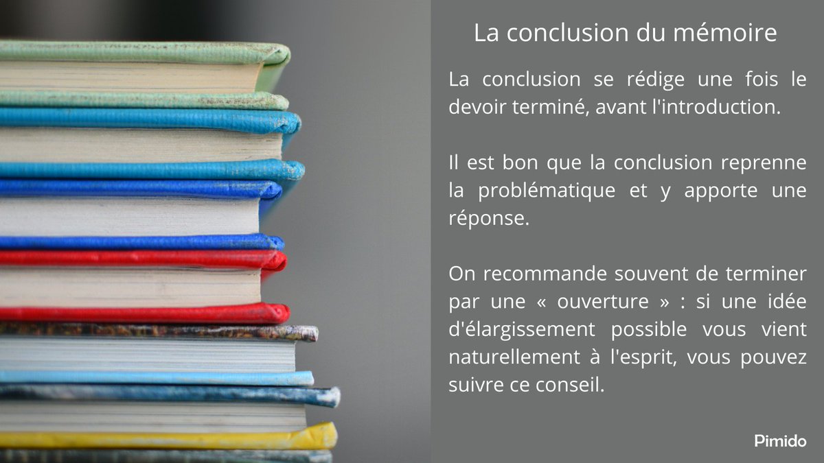Docs_school's tweet image. Comment rédiger la conclusion d'un mémoire ? 👉 ow.ly/tJLH50G9ukR

#pimido #redactionmemoire #memoire #etudiants