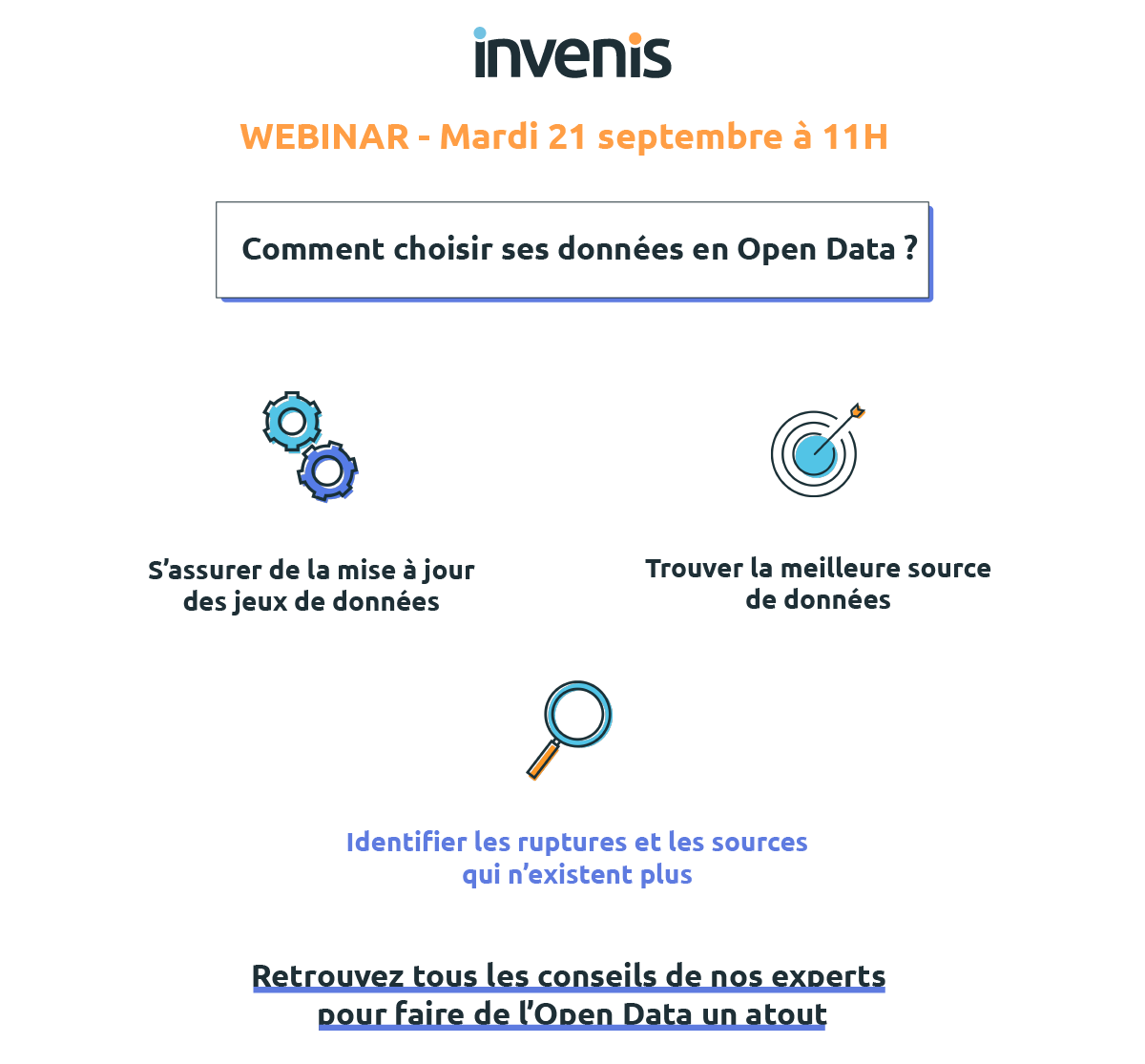 #Infographie

Il n'est pas toujours facile de bien exploiter l'Open Data 💡

Découvrez les conseils opérationnels de nos experts pour enrichir vos #données grâce à l'#OpenData lors d'un #webinar 🎬

🗓Mardi 21 septembre à 11h

Lien d'inscription 👉 app.livestorm.co/invenis-2/enri…

#data