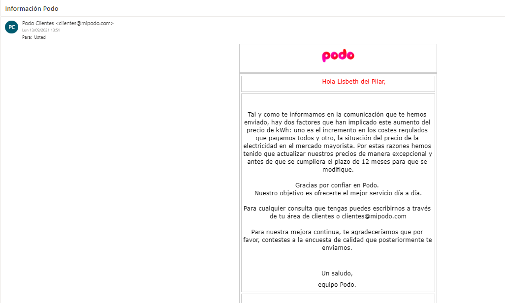 pilibox's tweet photo. @mipodo  Me ha llegado un comunicado de aumento del precio del KW/h contratado que actualmente lo tenemos en 0,158 y que pasará a 0,209 alegando los aumentos del precio de la electricidad. Según contrato el precio se mantiene durante 12 meses. ESTAFA https://t.co/Xichr0Hrto