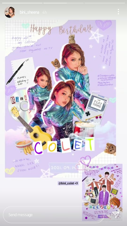 kygelena's tweet photo. Happy birthday again Colet happy for u! Wish ni sheena sayo mag korea pa daw kayo soon para makita enhypen haha.. i hope na makita ninyo sila..

BINI COLET TURNS TWENTY
#BINIPH @BINI_ph https://t.co/TKjRNBEabN