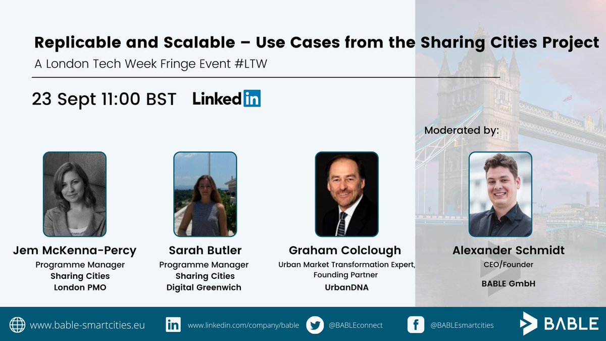 Sharing Cities (@citiessharing) on Twitter photo How does collaborative work on #smartcity projects have a greater chance of success & scale-up? How can we replicate this work in other cities? 💡
Join the London Tech Week event as we discuss Sharing Cities with <a href="/BABLEconnect/">BABLE Smart Cities</a> #LTW
⏲️23 Sept 11am BST
➡️bit.ly/3tCERzv How does collaborative work on #smartcity projects have a greater chance of success & scale-up? How can we replicate this work in other cities? 💡
Join the London Tech Week event as we discuss Sharing Cities with <a href="/BABLEconnect/">BABLE Smart Cities</a> #LTW
⏲️23 Sept 11am BST
➡️bit.ly/3tCERzv