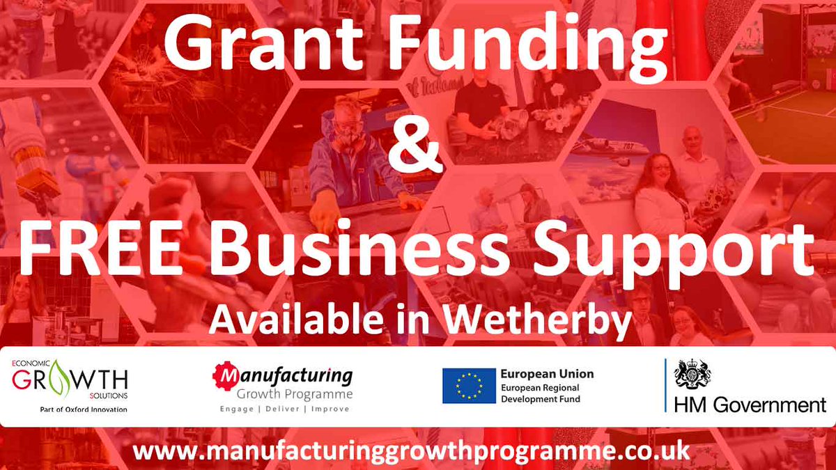 #WetherbyHour Are you an SME Manufacturer looking to grow your business?
Click the link to see if you are eligible for grant funding &amp; free business support! manufacturinggrowthprogramme.co.uk/join-the-progr… 
#Manufacturing #BusinessSupport #GrantFunding