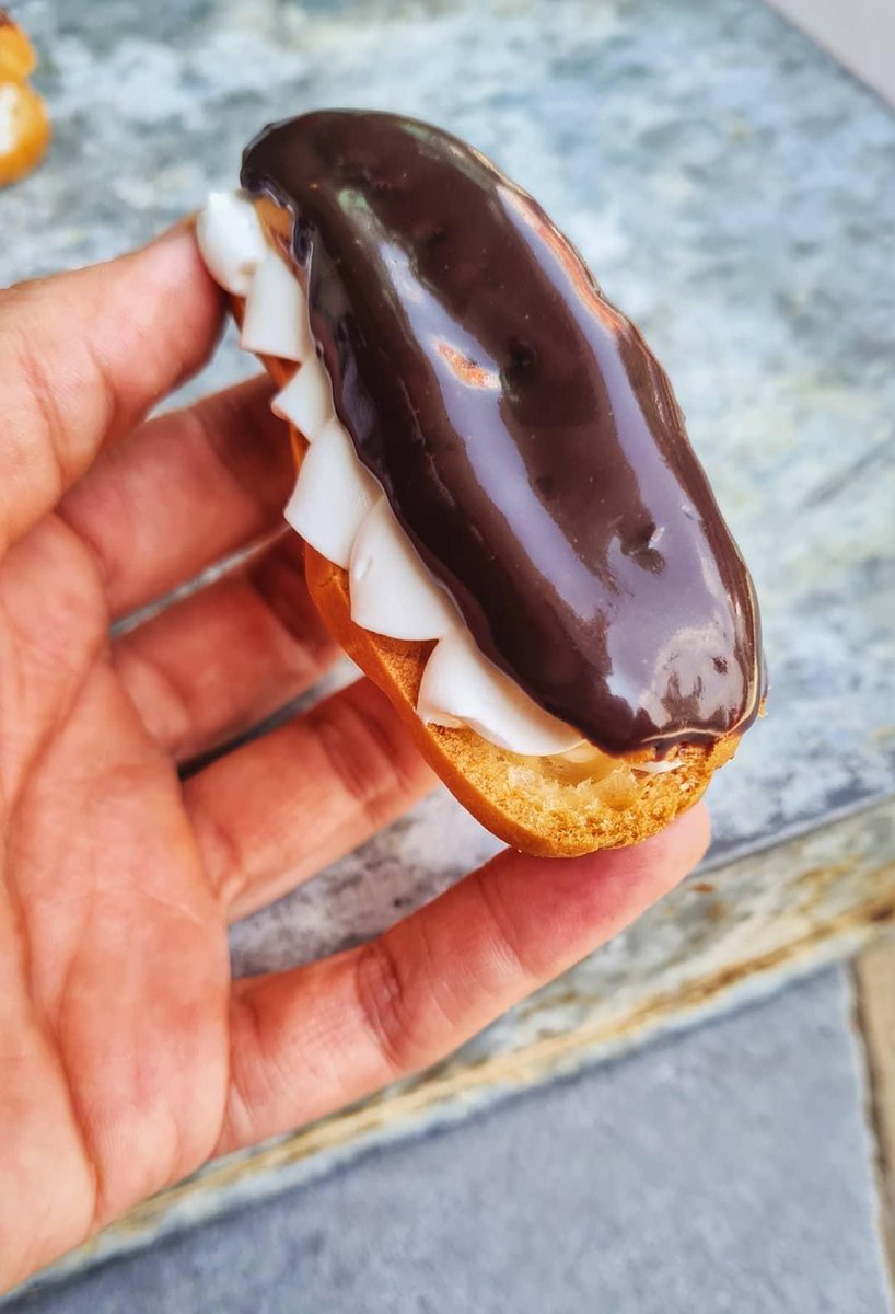 MahaJawed's tweet photo. Went back in time and updated my eclair recipe for #lileasy . I know these are just words cos you haven't tried them but if you believe anything, believe this: 
These custard eclairs will destroy souls #promise https://t.co/bJTW5CYHRd