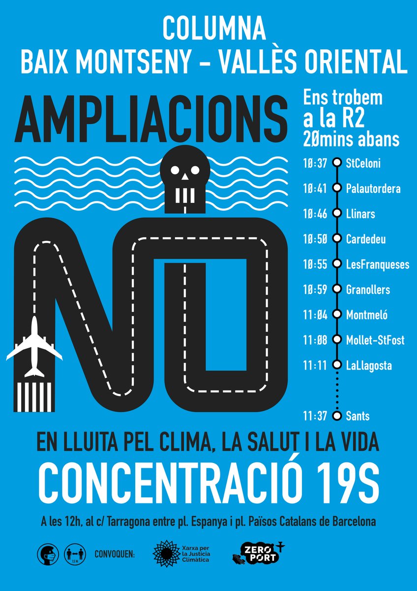 Mollet ha de dir prou al capitalisme depredador del territori, per això us convidem a unir-vos a la columna BM-VOr per anar juntes a dir #AmpliacionsNo, #MenysAvionsMésVida i també #SalvemElCalderí.

📍Diumenge 19S a les 10:45 a l'estació de Mollet-StFost