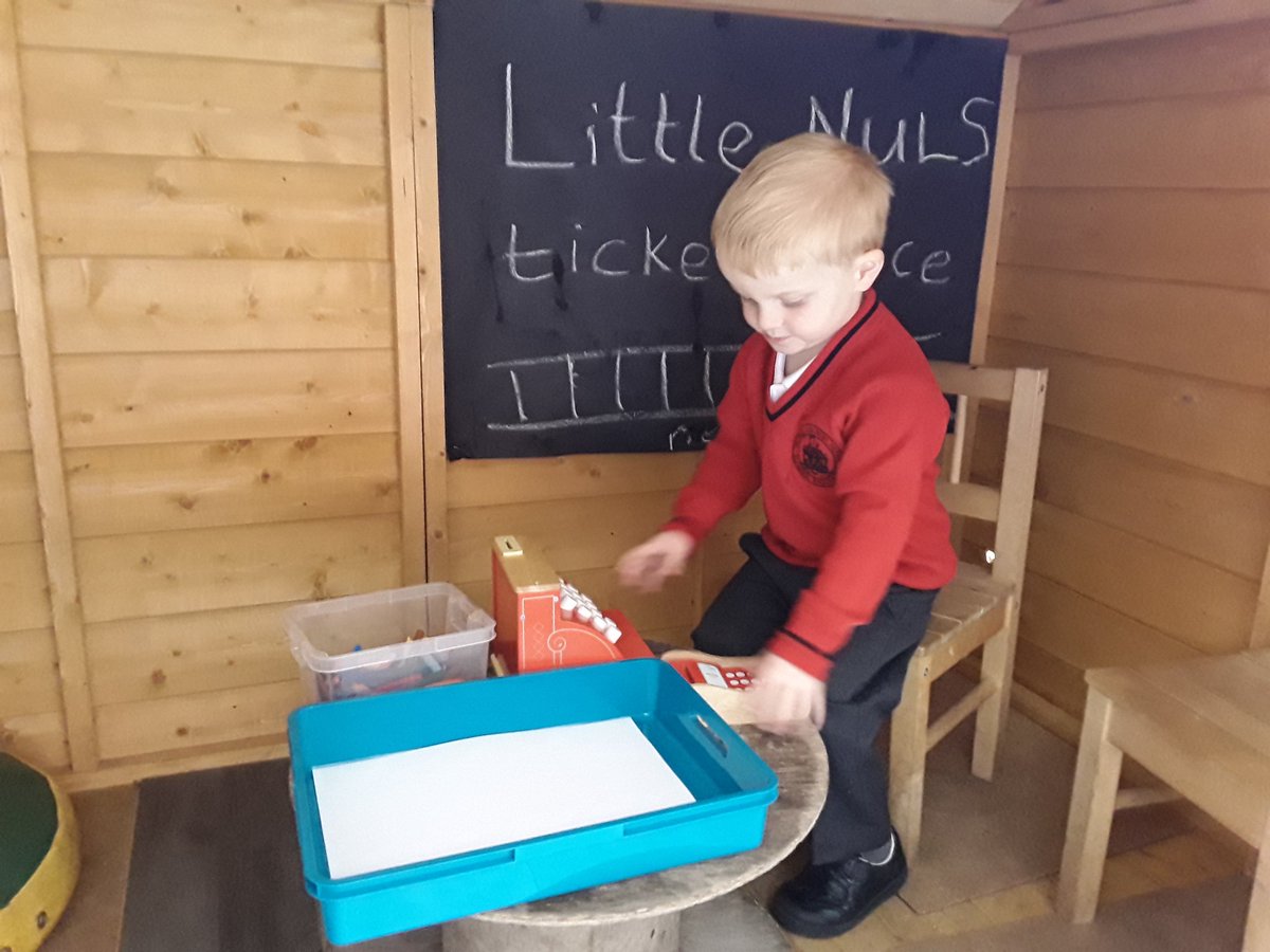 NULS_Nursery's tweet photo. All aboard! Little NULS Nursery are enjoying lots of fun activities involving trains this week. Talking about tickets, destinations, scenery, steam engines and passengers. #WeareLittleNULS #WeareNULS #excellentEYFS #learningisfun https://t.co/tW22OA5yPh