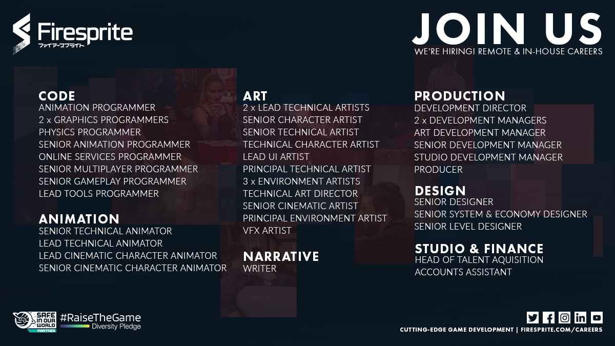 FirespriteGames's tweet image. 🔥 We&apos;re hiring! We have over 40 career opportunities across several projects, speculative and remote applications (UK) welcome!

Join us ➡️ bit.ly/firespritejobs

#GameJobs #GameDevJobs