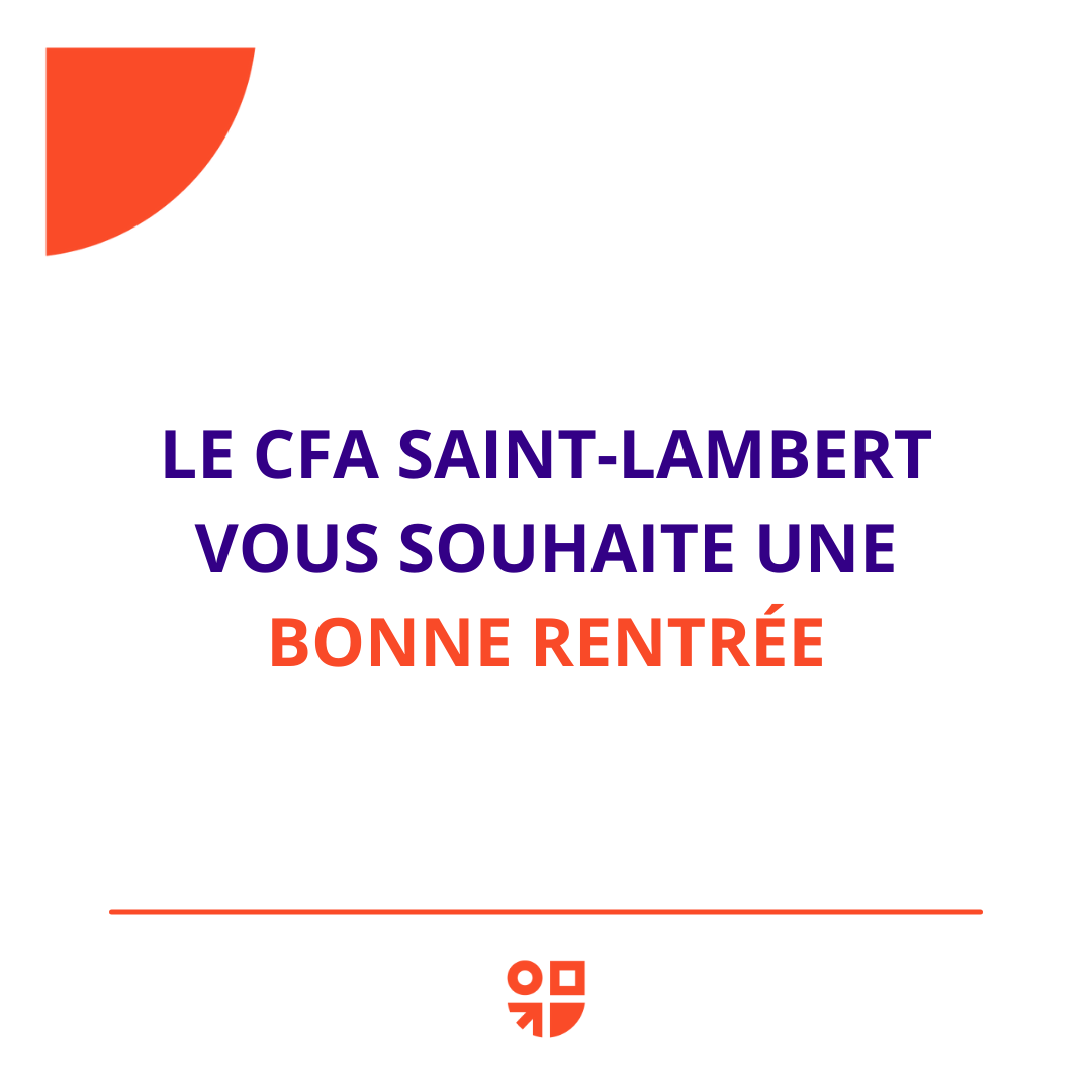 CFASaintLambert's tweet photo. Bonne rentrée ! 
Nous souhaitons la bienvenue aux nouveaux apprentis.
Toute l'équipe pédagogique est heureuse de vous retrouver en présentiel. 
#rentrée2021 #apprentis #saintlambertcfa https://t.co/u89sNVLV8A