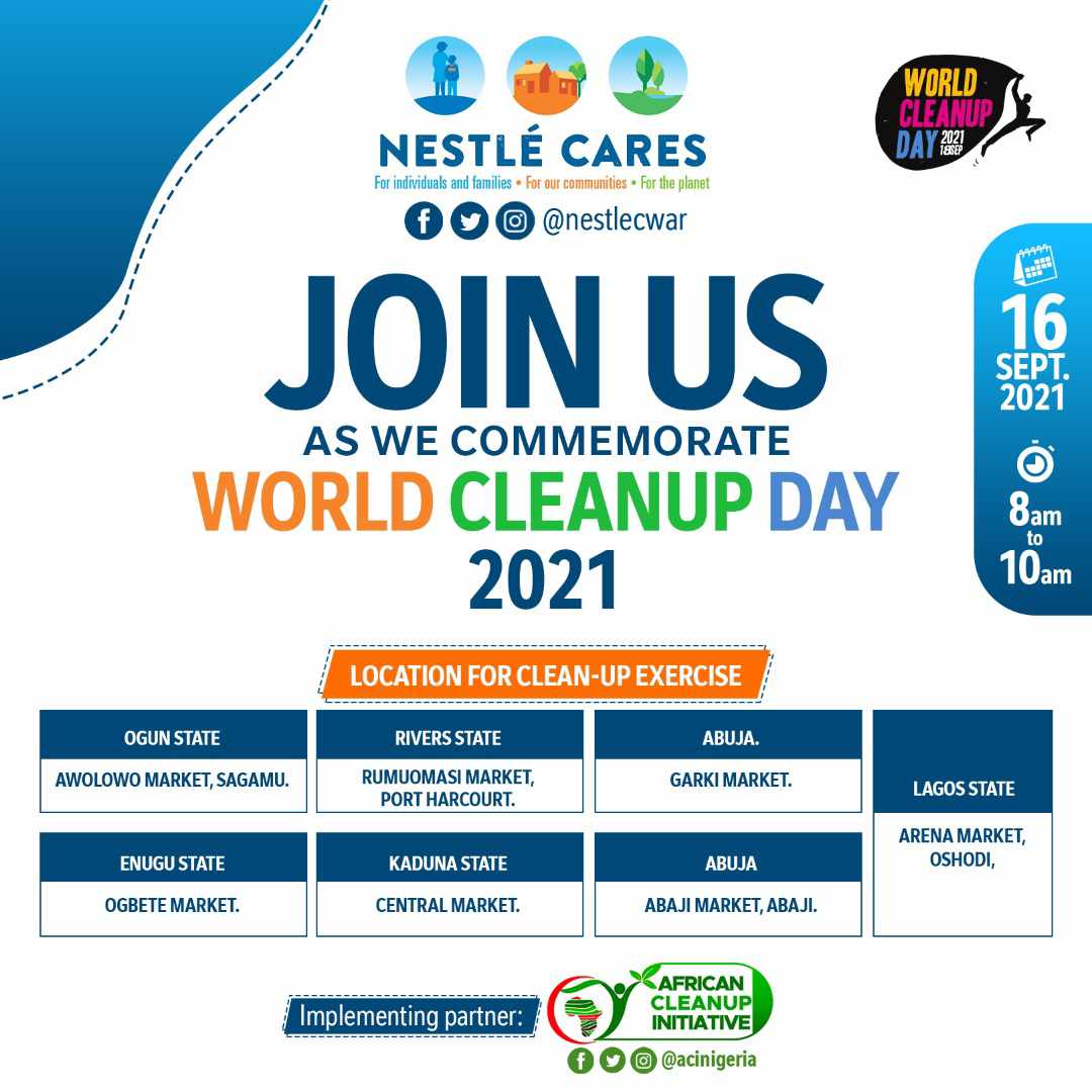 <a href="/mayokun_iyaomo/">Plogga Mayokun IYAOMOLERE</a> <a href="/WorldCleanupDay/">World Cleanup Day</a> <a href="/eet_foundation/">Eleven Eleven Twelve Foundation</a> <a href="/reesafrica/">REES Africa • Energy and Environment•</a> <a href="/FMEnvng/">Environment Ministry</a> <a href="/GREN_042/">Green Environment Network, Enugwu</a> <a href="/Yalirlcalumning/">YALI RLC Alumni Nigeria</a> <a href="/futuresaversng/">FUTURESAVERS</a> <a href="/greenjanitors/">GREEN JANITORS</a> <a href="/acinigeria/">#ACI</a> <a href="/AfricaCRP/">ClimateRealityAfrica</a> If you are in Abuja, click here to join: wa.me/23409053546104

You can follow <a href="/aciabuja/">African Clean Up Initiative - Abuja Chapter</a> for updates on more cleanups